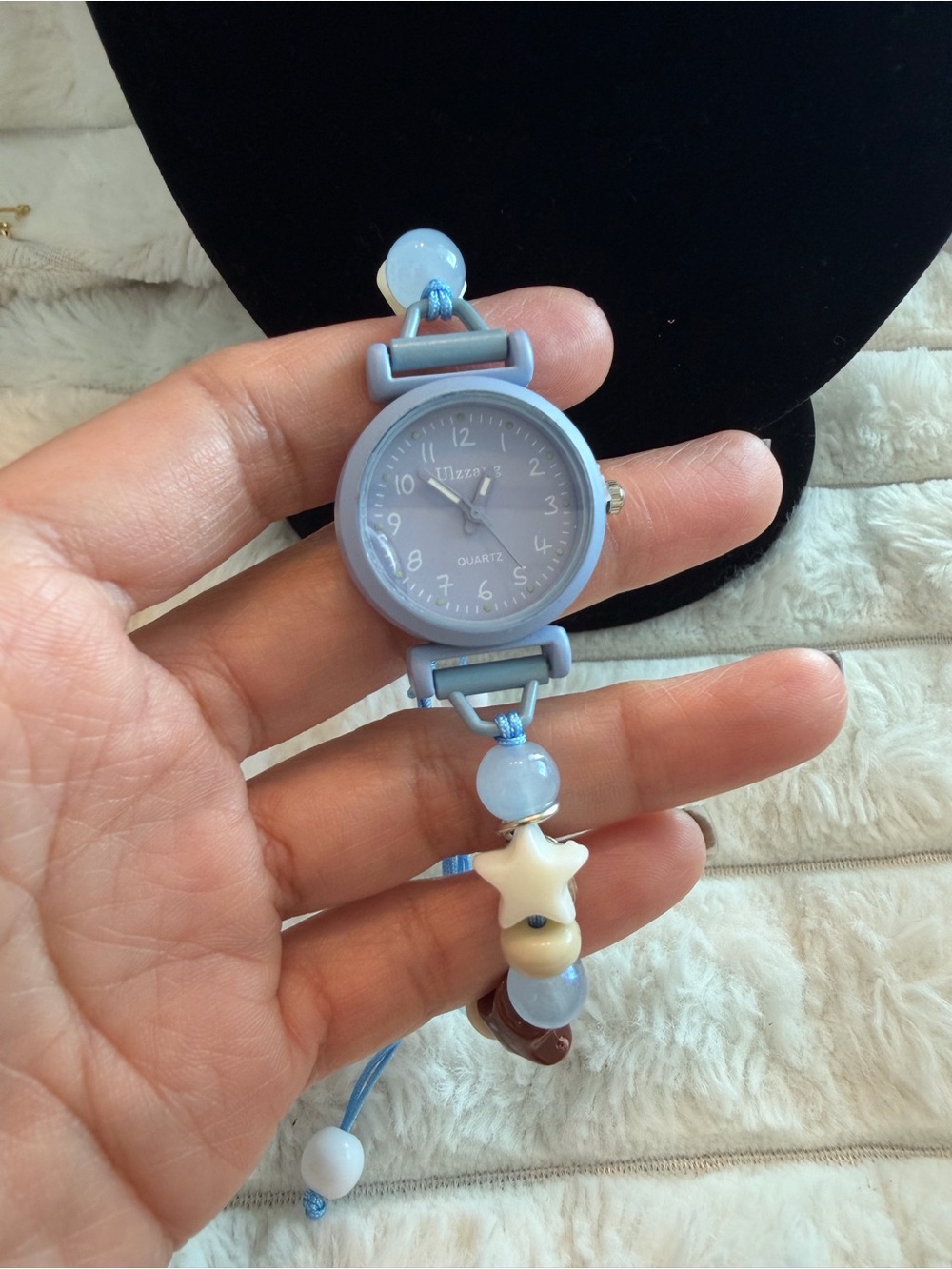 Blue Beaded Star Charm Women's Watch Bracelet